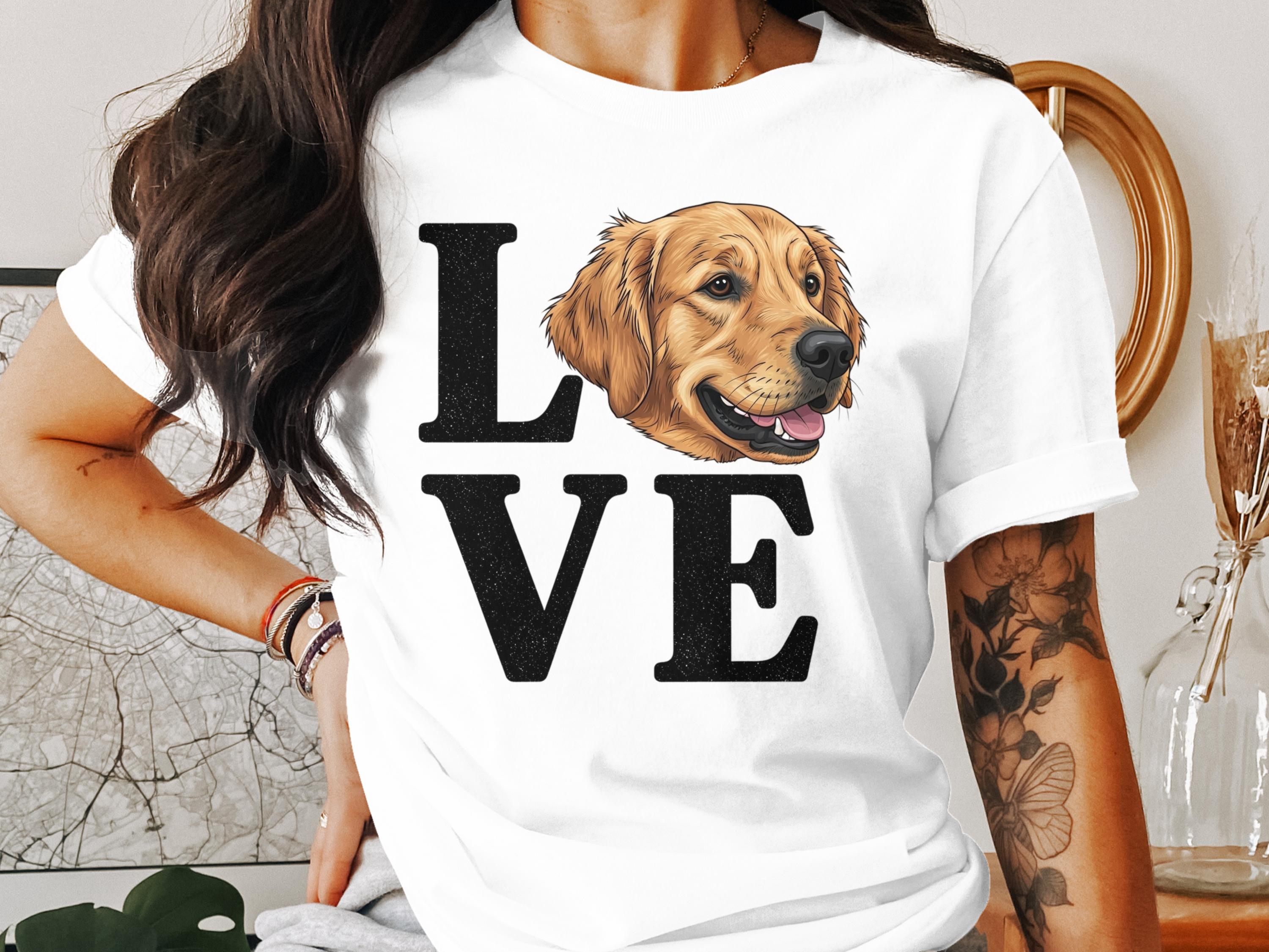 Love Golden Retriever Graphic White Shirt product