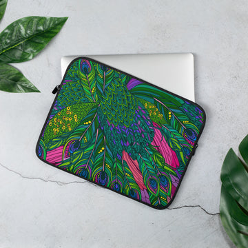 Peacock Art Laptop Case